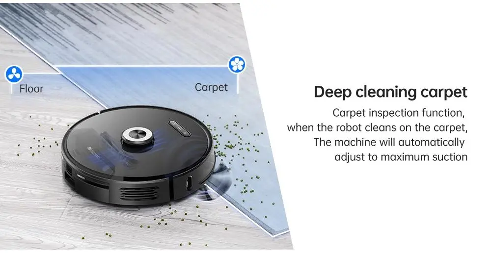 Robotic Vacuum Cleaners with 3 Adjustable Level of Water Volume Multiple Cleaning Modes