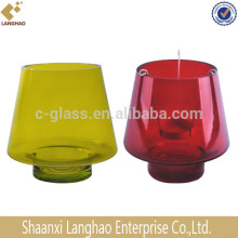 Red Lamp Shade Candle Holders,Red Glass Hurricane Candle Holders