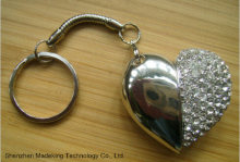 Heart Shape USB Flash Drives USB Driver with Diamond