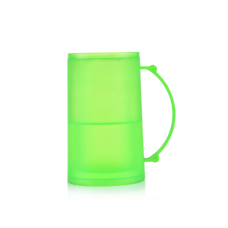 Factory Hot Selling Double Wall Freezer Mugs Durable Plastic BPA Free Ice Gel Cups 16oz Beer Glass Frosty Mugs with Gel