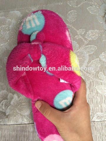 Cute Soft Colorful Plush Flip Flop Slippers plush flip flop indoor slipper