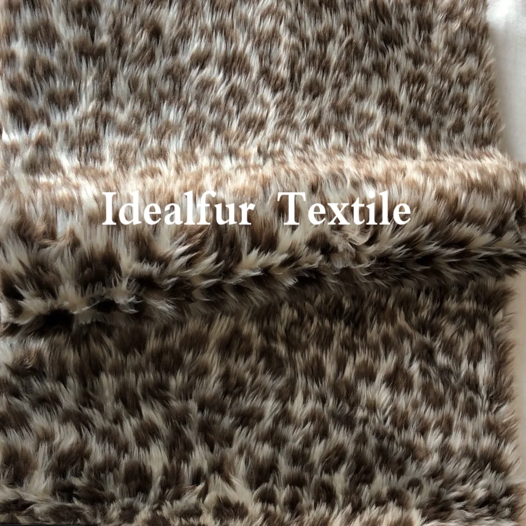 Leopard Printing Long Pile Animal Imitation Faux Fur