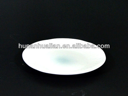 Royal Design White Durable Porcelain Salad and Dessert Plate with light blue print