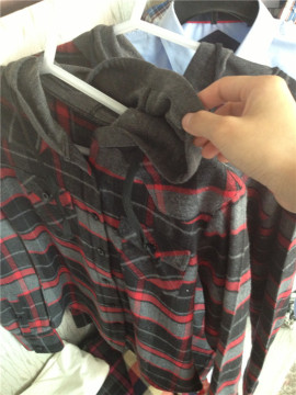 lady flannel hoody shirts hoodies for woman