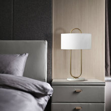 Oval line lamp body fabric lampshade table lamp