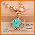 Forma de pescado lindo con Rhinestone aleación cadena colgante collares