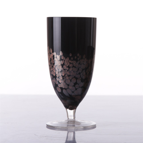 Blown Black Colored Glass Goblets For Sale