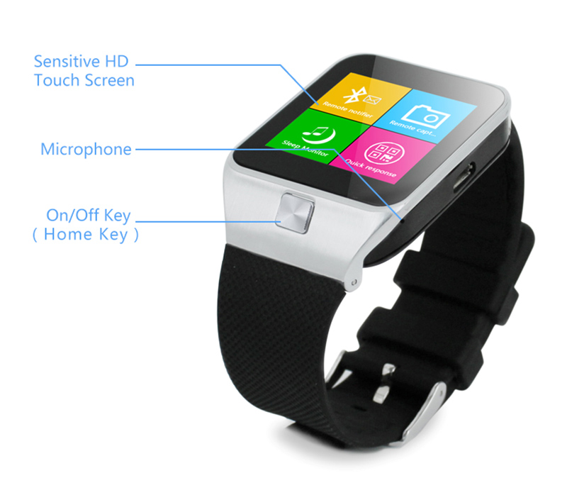 Cheap GSM Bluetooth Smart Watch Mobile Phone with Pedometer