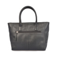 Leather Work Bag For Women Laptop Tote Black