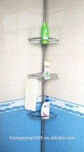 4-Shelf Tension Pole Corner Shower Caddy Shower Tub Corner Shelf Caddy Bathroom Soap Organizer
