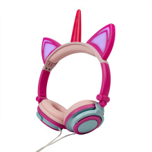 Custom color light up unicorn headphone for kids