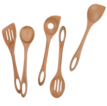 Beech wood cooking utensil set