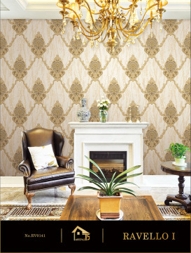 Damask Vinyl PVC Wallpaper For Interior Home Decor