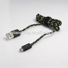 Custom logo usb coloured micro data cable with cotton cover all usb