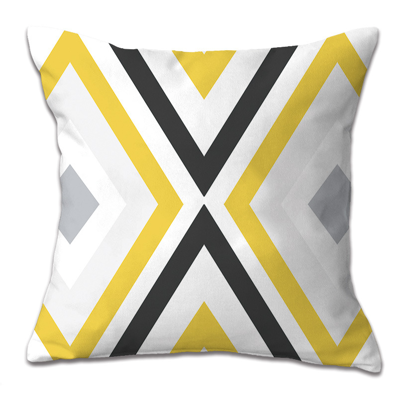 Yellow Geometric Pattern Pillowcase Pillow Car Cushion