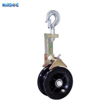 Hook Type LV Cable Mounting Roller Uninsulated Conductors Stringing Pulley