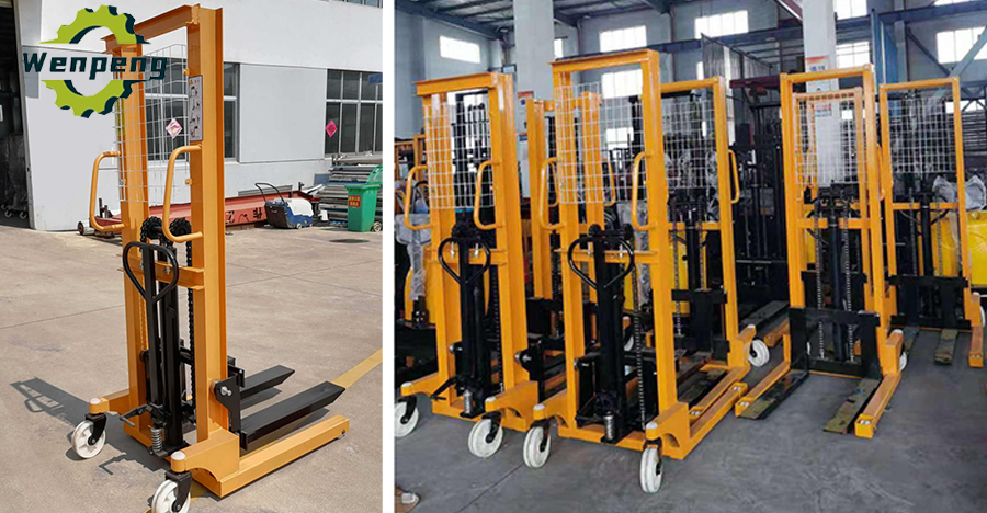 Photo of manual hand hydraulic stacker truck Photo of manual hand hydraulic stacker truck