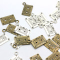 Wholesale Kawaii Mini Loose Sound Recorder Tape Shape Two Gold 100pcs for Keychains Jewelry Making Bead Charm