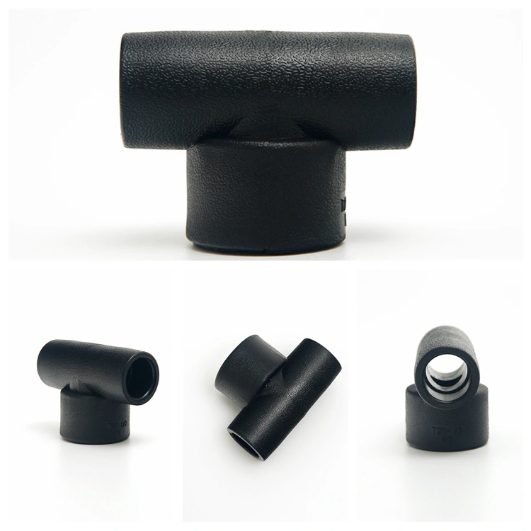 110mm Black HDPE Pipe Fitting for Water Supply Tee