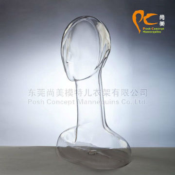 plastic mannequin head transparent mannequin glass head