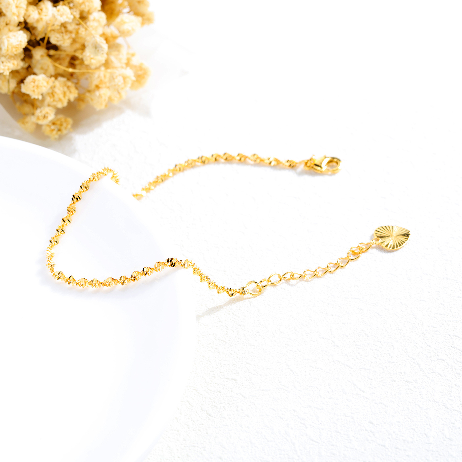 18k gold plated jewelry high quality bracelet women copper material type thin chain bracelet cheap