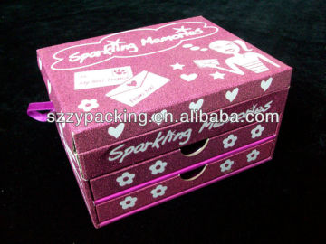 drawer shape glittering pretty storage boxes