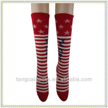 fashion red kids stripe knee high sport socks