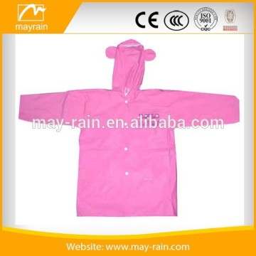 lovely pink PVC student backpack raincoat
