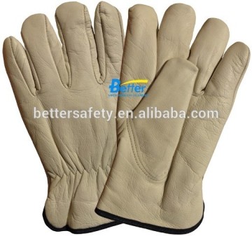 Warm BOA Lining Grain Cowhide Leather Driving Gloves Keystone Thumb