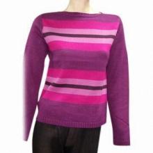 Ladies sweater, viscose and spandex with stripes