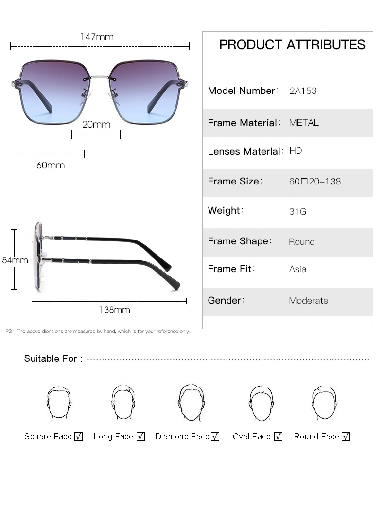 Luxury Hot Seller Ready Goods Metal Sunglasses