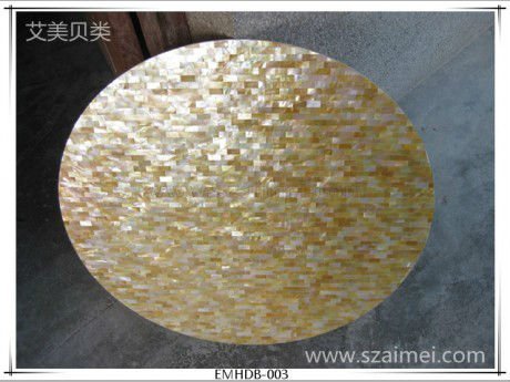 Brick yellow lip shell mosaic table top