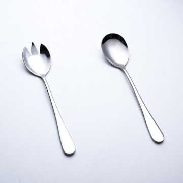 Stainless Steel Salad Server Set - Fork and Spoon Silverware