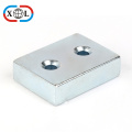Block shape neodymium magnet with two holes