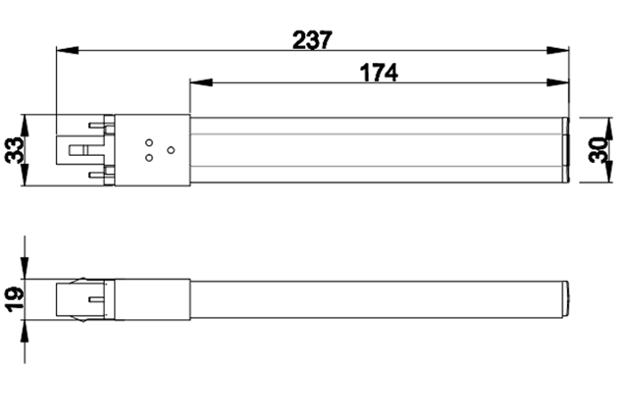 PL-G23-18-8WG23 LED Tube Light PL Taille de la lumière PL-G23-18-8WG23 LED Tube Light PL Light size