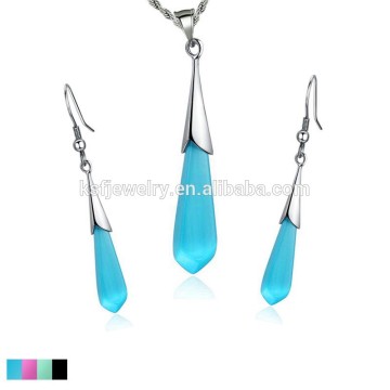 Blue Stainless Steel Beautiful Jewelry Set Dignity Jewelry Wholesale