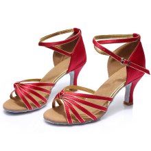 New design ladies economic red latin exotic dance shoes
