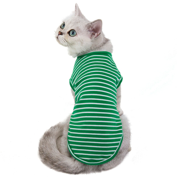 Cat striped T-shirt pet clothing