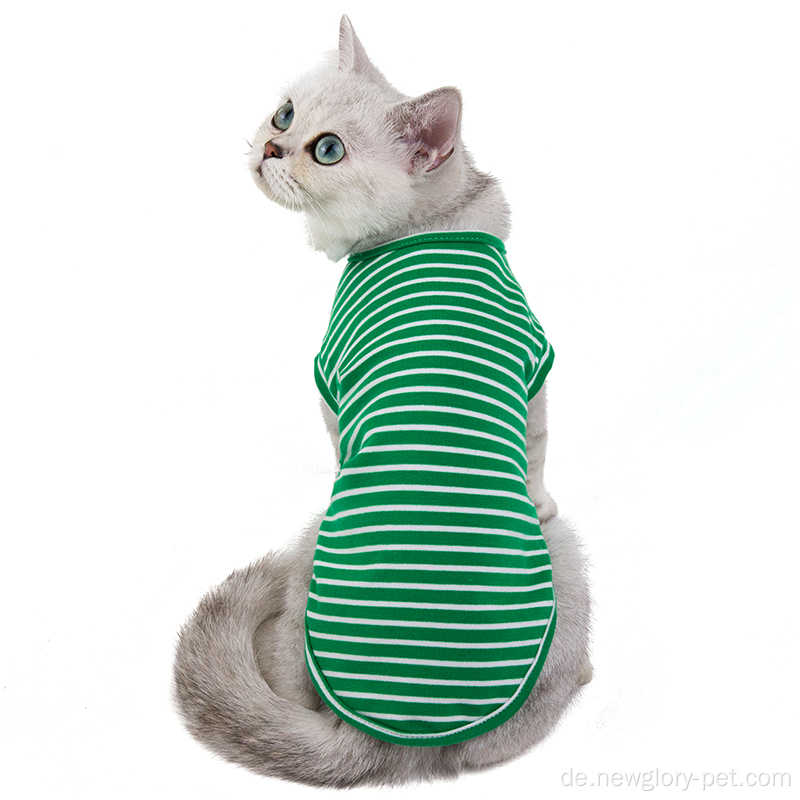 Katze gestreifte T-Shirt-Haustierkleidung