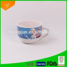 ceramic soup mug with disney decal,high quality ceramic mug