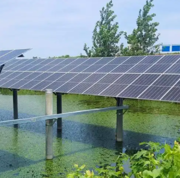 Floating Solar Panel Support System for Aquaculture