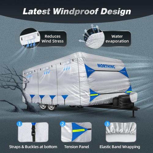 Upgraded Windproof Travel Trailer Cover