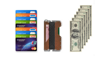 Titanium Minimalist Wallet Leather Credit Card holder