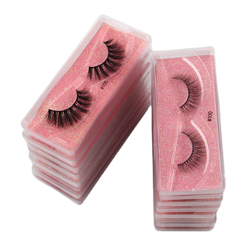 5 Colors Glitter box 3D mink false eyelashes handmade wholesale cosmetics eyes makeup beauty