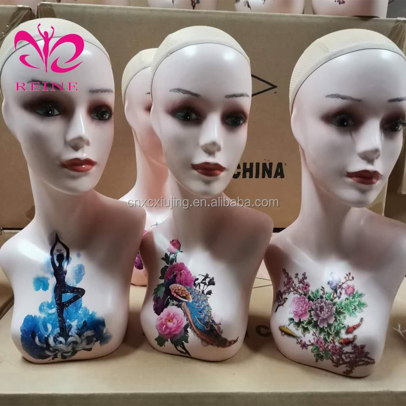 European beauty scarf hat display props mannequin wig with chinese styles  head realistic mannequin head
