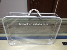 Steel wire rim plastic pvc bag front side with insert pocket