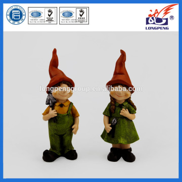 Resin Pilgrim Couple with Fall Harvest Figurine,Polyresin Boy Girl Figurine Harvest Pair,Thanksgiving Table Top Figurines