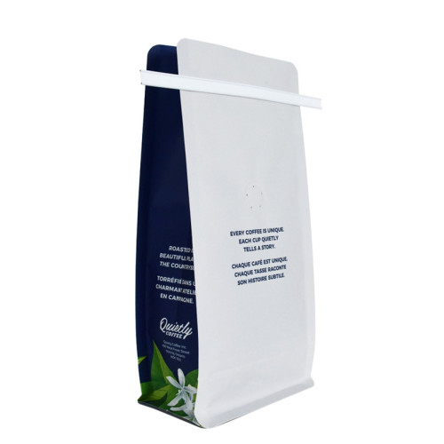 Compostable flat bottom coffee packaging pouch printing