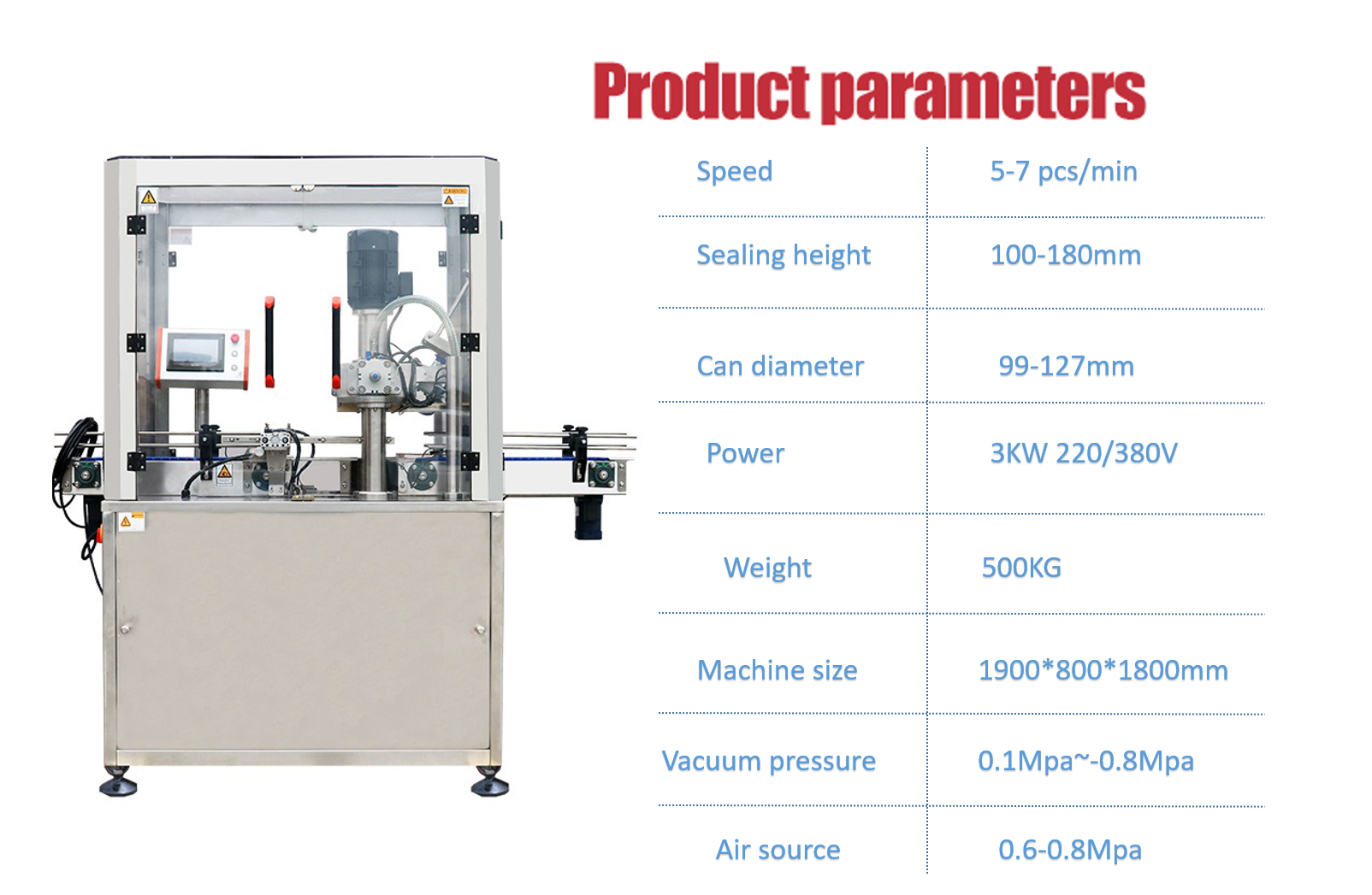 2019 new arrival automatic nitrogen tin can sealing machine for protein powder