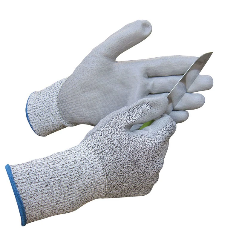 Hand Safety Anti-Cut Construction Gloves PU Coated Cut Resistant Work Gloves